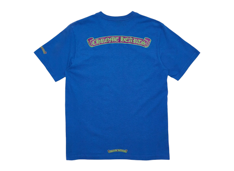Chrome Hearts Scroll Logo Blue T-Shirt Purple Lime Green