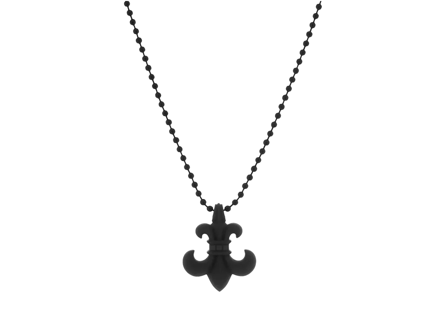 Chrome Hearts Silichrome Le Fleur Necklace Black