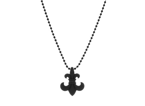 Chrome Hearts Silichrome Le Fleur Necklace Black