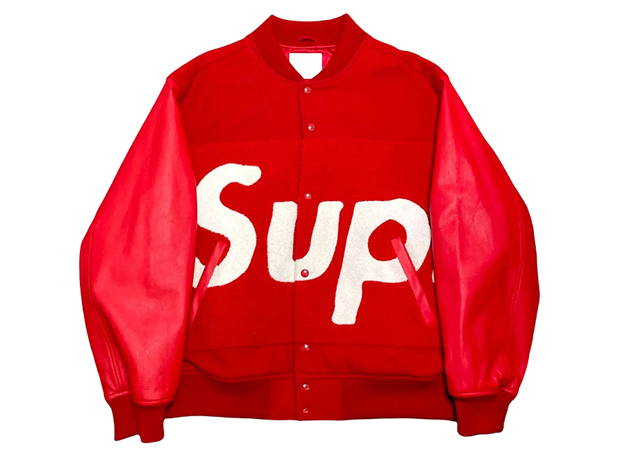 Supreme Big Logo Chenille Varsity Jacket Red (Pre-Owned)