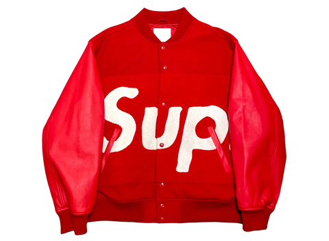 Supreme Big Logo Chenille Varsity Jacket Red (Pre-Owned)