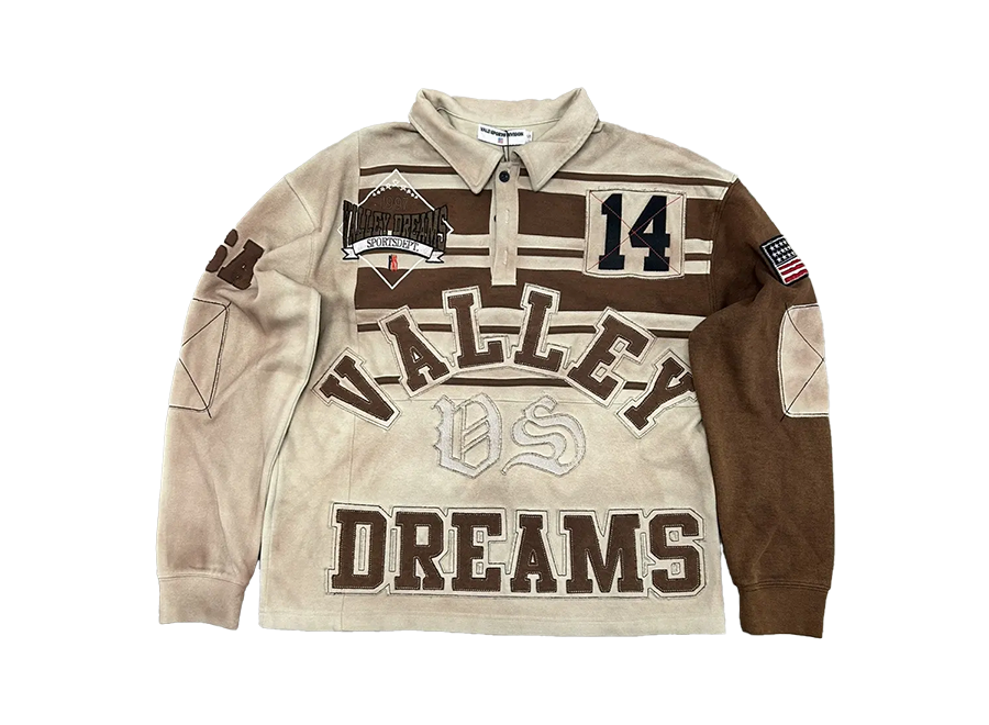 Vale Forever Valley Dreams Rugby Polo Shirt Brown