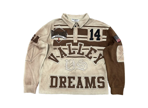 Vale Forever Valley Dreams Rugby Polo Shirt Brown