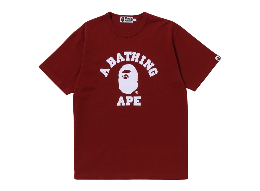 A Bathing Ape Men College Heavy Weight Tee Red