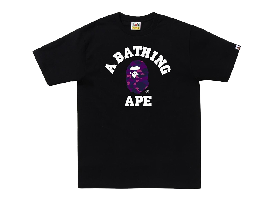 Bape Color Camo College Tee Black/Purple (Pre-Owned)