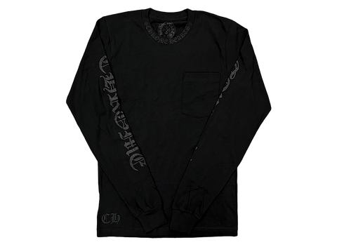 Chrome Hearts Neck Script Long Sleeve Shirt Black/Black (Pre-Owned)