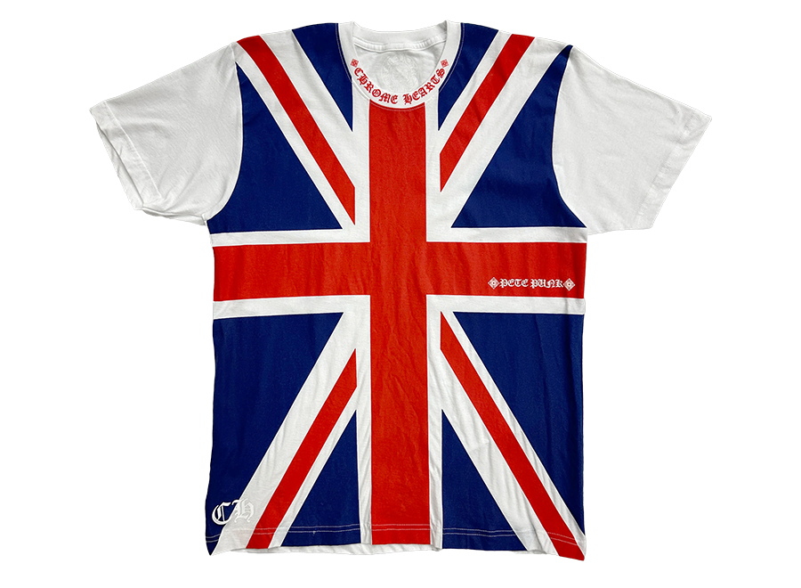 Chrome Hearts Union Jack T-Shirt White/Red/Blue (Pre-Owned)