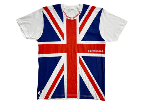 Chrome Hearts Union Jack T-Shirt White/Red/Blue (Pre-Owned)