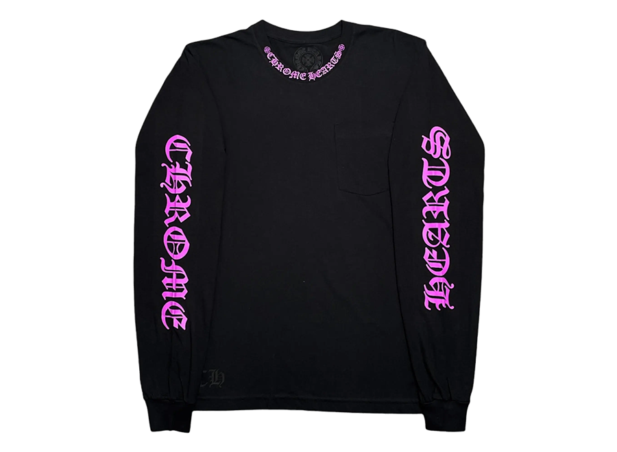 Chrome Hearts Neck Logo L/S T-Shirt Black/Purple (Pre-Owned)