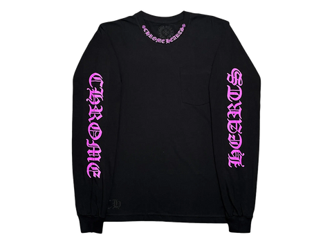 Chrome Hearts Neck Logo L/S T-Shirt Black/Purple (Pre-Owned)