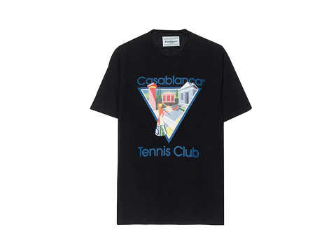 CASABLANCA Men's Tennis Club 'la Joueuse' T-shirt Black (Pre-Owned)