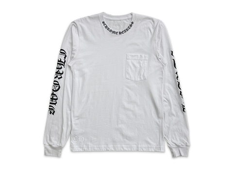 Chrome Hearts Neck Logo L/S T-Shirt Black/White (Pre-Owned)