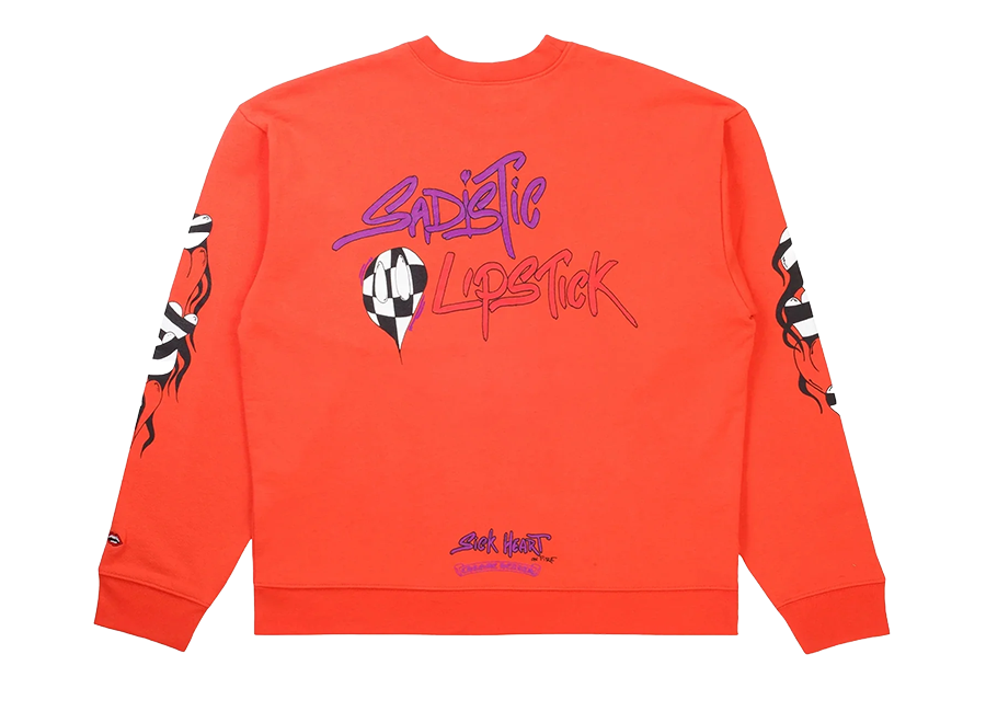 Chrome Hearts Matty Boy Sadistic Lipstick Crewneck Red