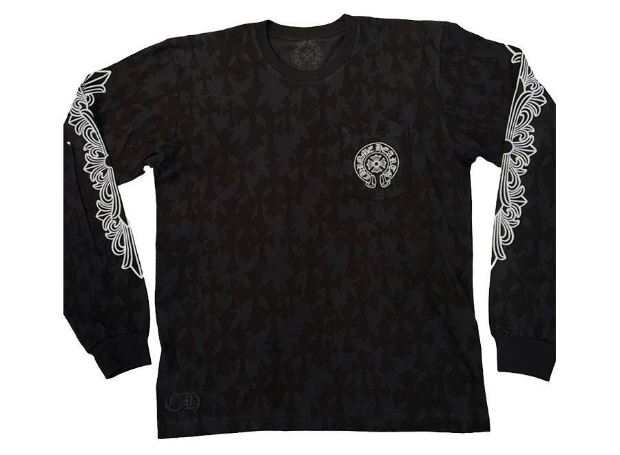 Chrome Hearts Cemetery Monogram L/S T-Shirt Black (Pre-Owned)