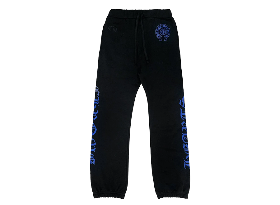 Chrome Hearts Horseshoe Logo Script Sweatpants Black Blue (Pre-Owned)