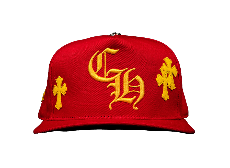 Chrome Hearts Cross Patch Trucker Hat 'Red/Yellow'
