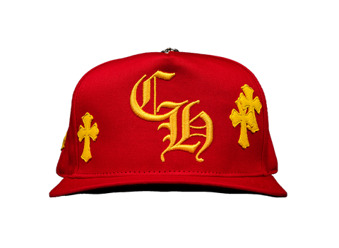 Chrome Hearts Cross Patch Trucker Hat 'Red/Yellow'