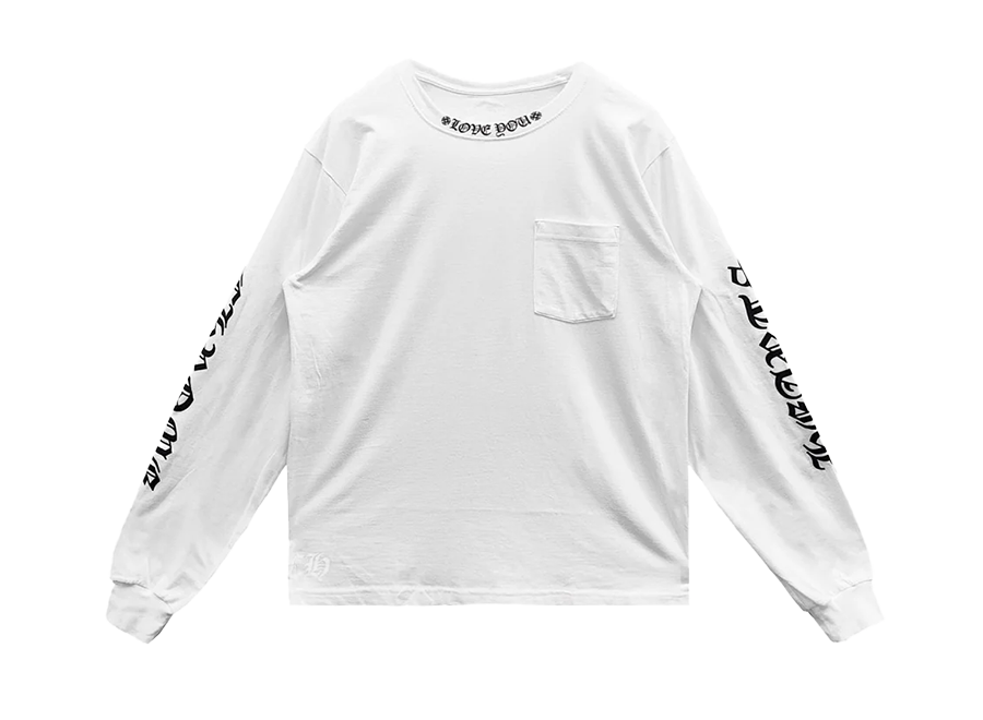 Chrome Hearts Neck Logo "Love You" Long Sleeve T-Shirt White (Pre-Owned)