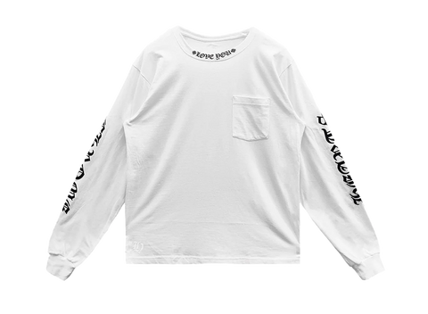 Chrome Hearts Neck Logo "Love You" Long Sleeve T-Shirt White (Pre-Owned)