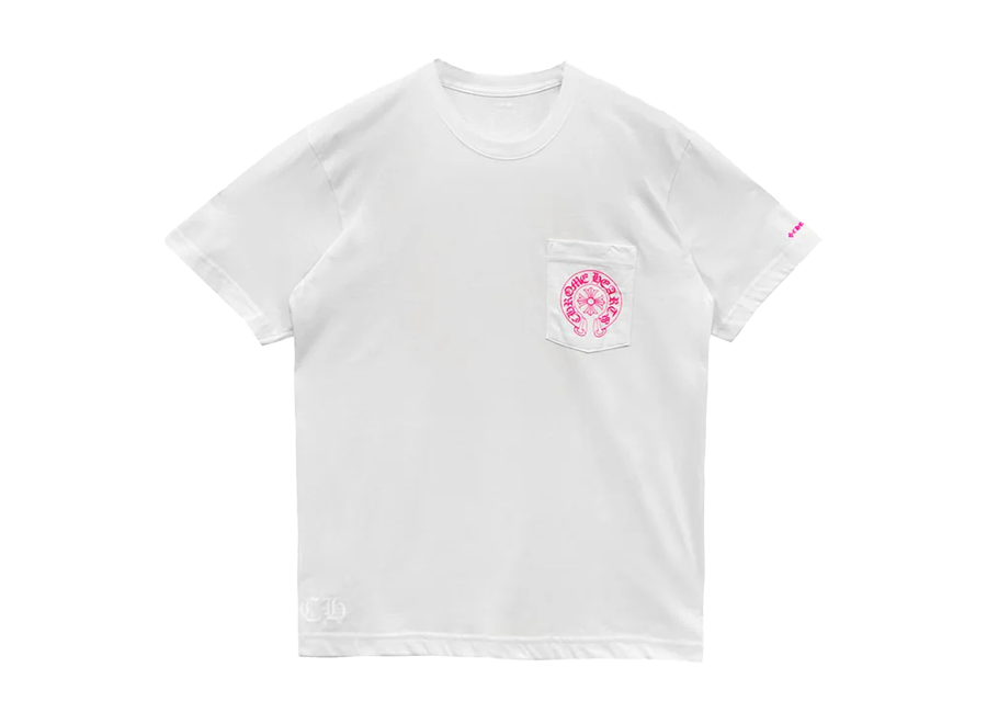 Chrome Hearts Pink Horseshoe Logo Short Sleeve T-Shirt Tee
