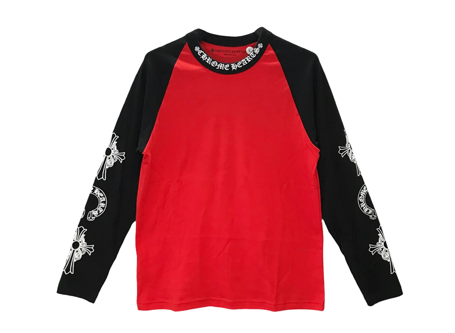 Chrome Hearts Horseshoe Cross L/S T-Shirt Red/Black (Pre-Owned)