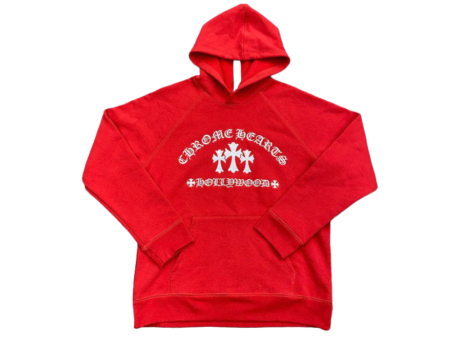 Chrome Hearts Triple Cross Hollywood Hoodie Red (Pre-Owned)