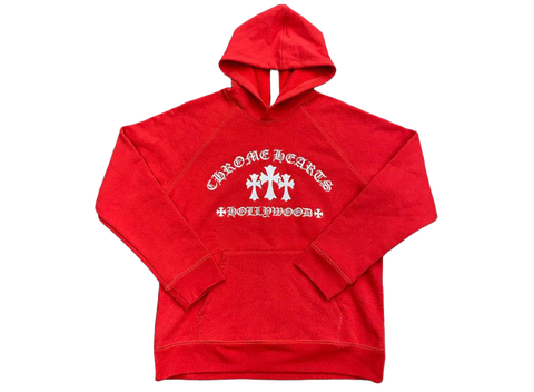 Chrome Hearts Triple Cross Hollywood Hoodie Red (Pre-Owned)