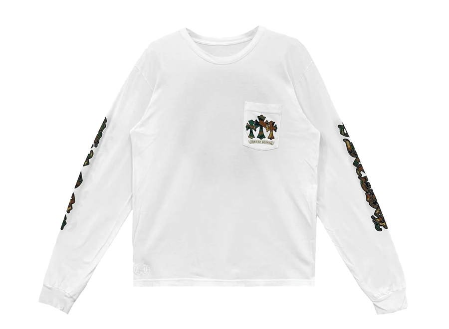 Chrome Hearts White Camo Triple Cross Horseshoe Long Sleeve Shirt