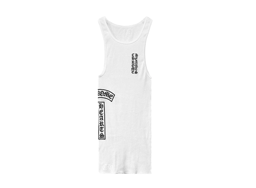 Chrome Hearts T-Bar Script Logo Tank Top White