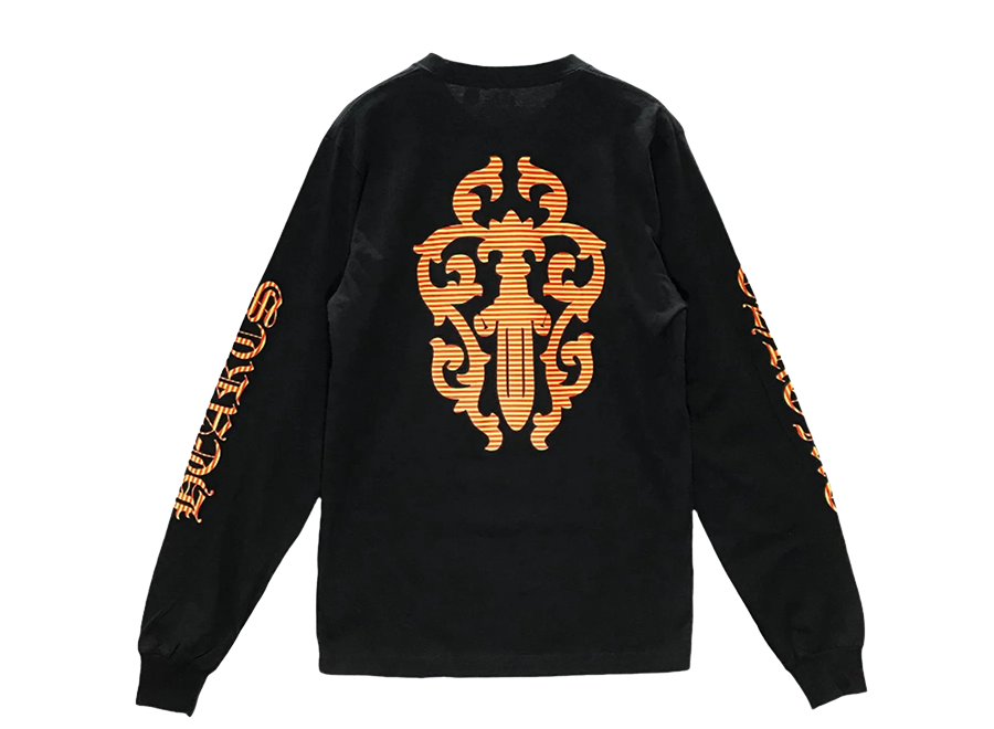 Chrome Hearts Orange Dagger Script Logo L/S T-Shirt Black (Pre-Owned)