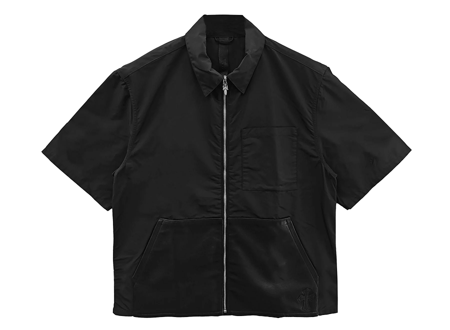 Chrome Hearts Nylon & Leather Zip Shirt