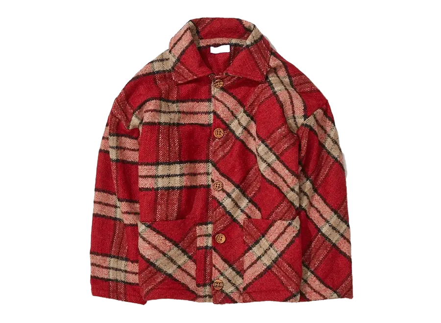 ERL Woven Blanket Coat in Red (Pre-Owned)