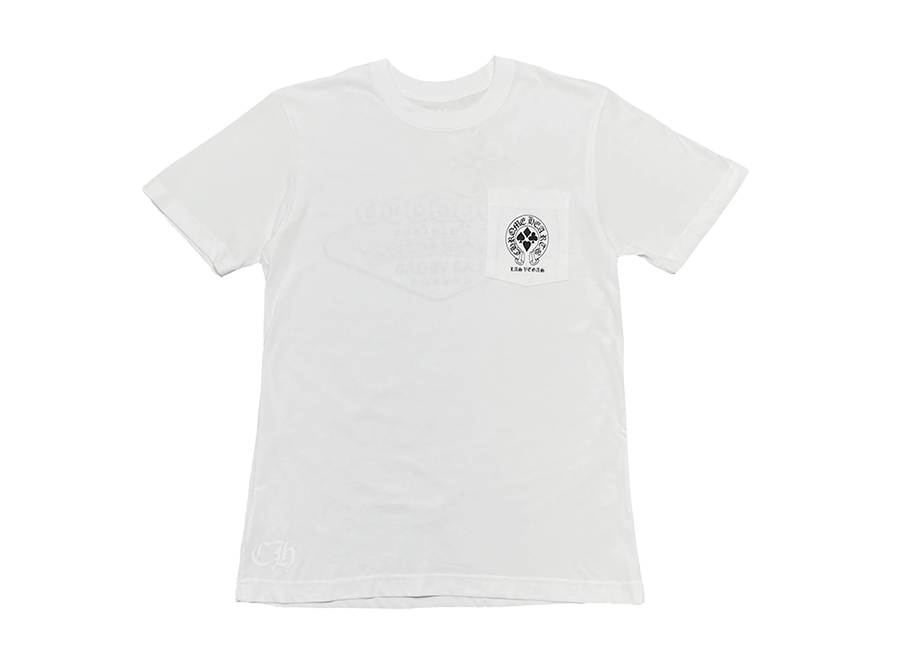 Chrome Hearts Welcome To Las Vegas Horseshoe Logo Pocket Short Sleeve T-Shirt