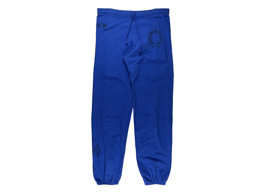 Chrome Hearts Blue Cross Horseshoe Logo Sweatpants