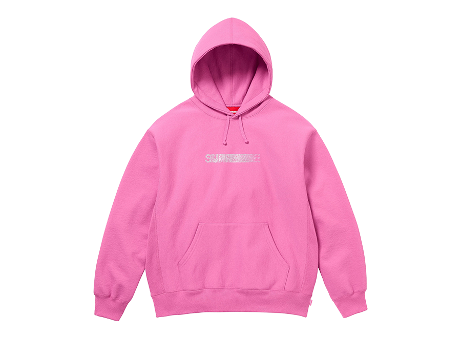 Supreme Swarovski Motion Logo Hooded Sweatshirt Pink