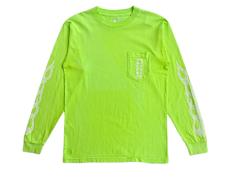 Chrome Hearts Flame Sleeve L/S Tee Neon