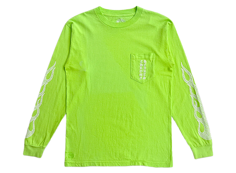Chrome Hearts Flame Sleeve L/S Tee Neon (Pre-Owned)