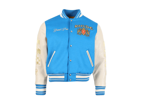 Rhude Grand Prix Varsity Jacket Blue/Cream (Pre-Owned)