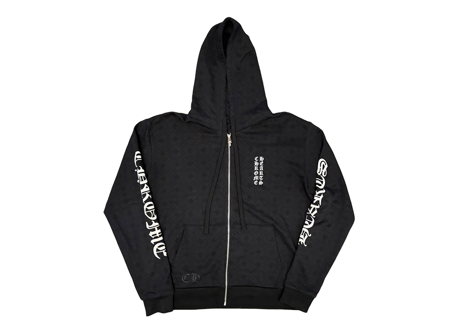 Chrome Hearts Black Monogram Cross Zip Up Hoodie (Pre-Owned)