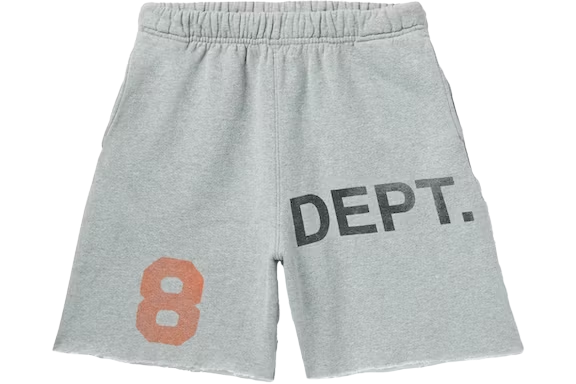 Gallery Dept. Wide-Leg Printed Distressed Cotton-Jersey Shorts Grey