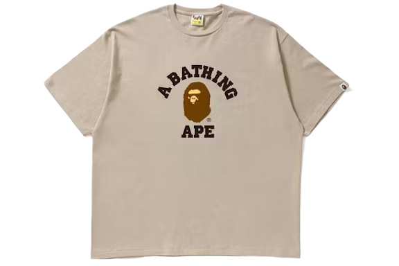 BAPE College Tee Beige