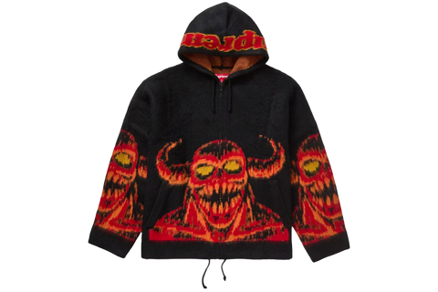 Supreme Toy Machine Zip Up Hooded Sweater Black