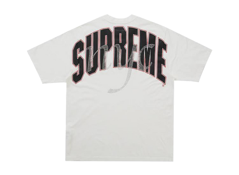 Supreme Rhinestone Script S/S Top White