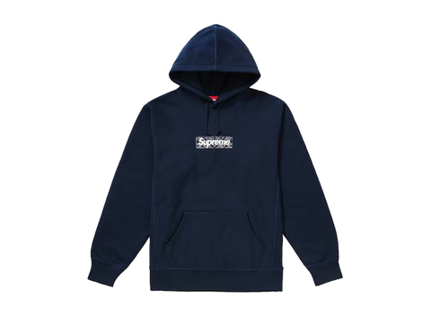 Supreme Bandana Box Logo Hooded Sweatshirt Navy (Pre-Owned)