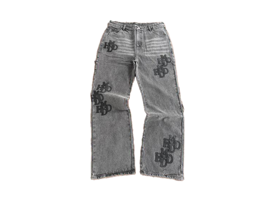 HMDD Patch Denim Pants Grey