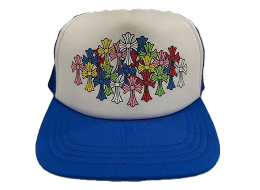 Chrome Hearts Multi Color Crosses Trucker Hat Blue