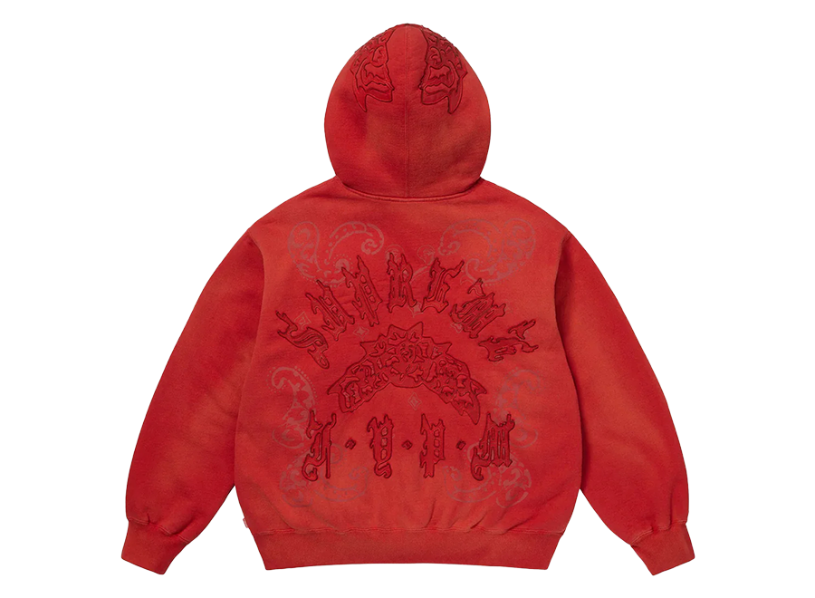 Supreme Leather Applique Zip Up Hoodie (Pre-Owned)