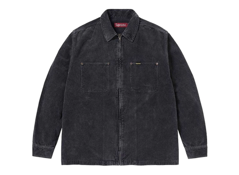 Supreme Washed Corduroy Zip Up Shirt Black (Pre-Owned)