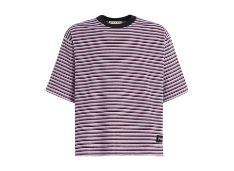 Marni Purple Striped Velour T-Shirt