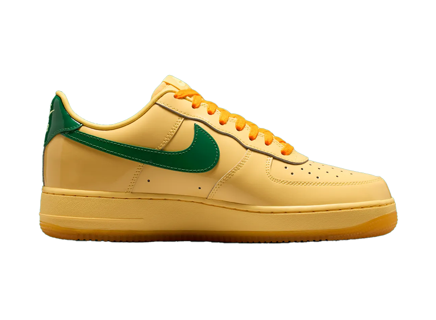 Nike Air Froce 1 Low Patent Leather Topaz Gold Pine Green